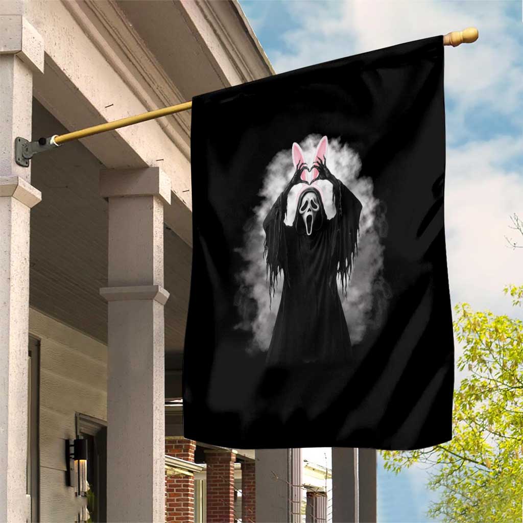 Funny Scary Bunny Face Ghost Heart Hand Sign Easter Day Garden Flag TS11 Print Your Wear