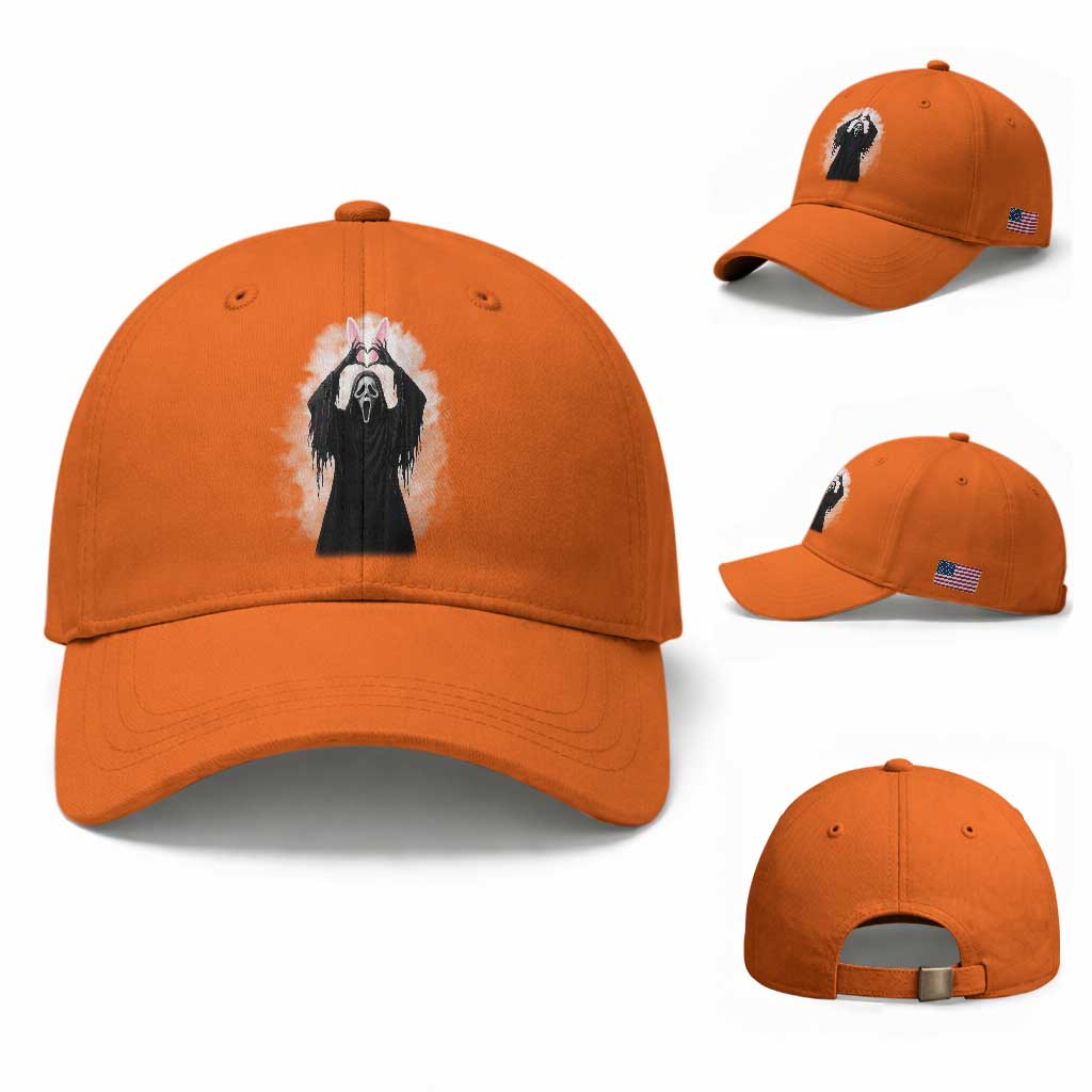Funny Scary Bunny Face Ghost Heart Hand Sign Easter Day Baseball Cap