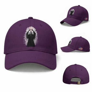 Funny Scary Bunny Face Ghost Heart Hand Sign Easter Day Baseball Cap