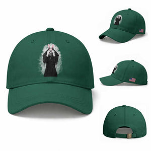 Funny Scary Bunny Face Ghost Heart Hand Sign Easter Day Baseball Cap