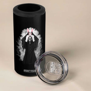 Funny Scary Bunny Face Ghost Heart Hand Sign Easter Day 4 in 1 Can Cooler Tumbler TS11 Print Your Wear