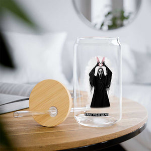 Funny Scary Bunny Face Ghost Heart Hand Sign Easter Day Glass Can TS11 Print Your Wear