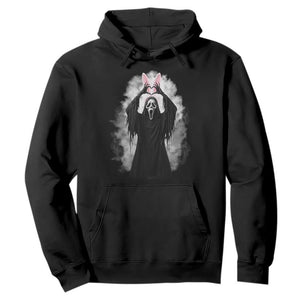 Funny Scary Bunny Face Ghost Heart Hand Sign Easter Day Hoodie TS11 Black Print Your Wear