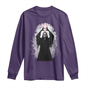 Funny Scary Bunny Face Ghost Heart Hand Sign Easter Day Long Sleeve Shirt TS11 Purple Print Your Wear