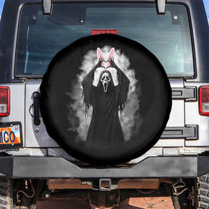 Funny Scary Bunny Face Ghost Heart Hand Sign Easter Day Spare Tire Cover TS11 No hole Black Print Your Wear