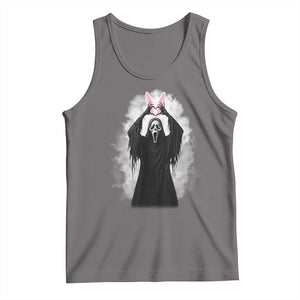Funny Scary Bunny Face Ghost Heart Hand Sign Easter Day Tank Top TS11 Deep Heather Print Your Wear