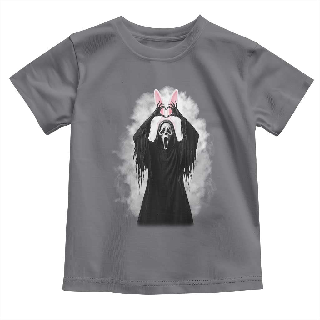 Funny Scary Bunny Face Ghost Heart Hand Sign Easter Day Toddler T Shirt TS11 Charcoal Print Your Wear
