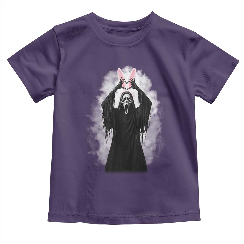 Funny Scary Bunny Face Ghost Heart Hand Sign Easter Day Toddler T Shirt TS11 Purple Print Your Wear
