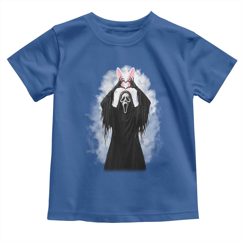 Funny Scary Bunny Face Ghost Heart Hand Sign Easter Day Toddler T Shirt TS11 Royal Blue Print Your Wear