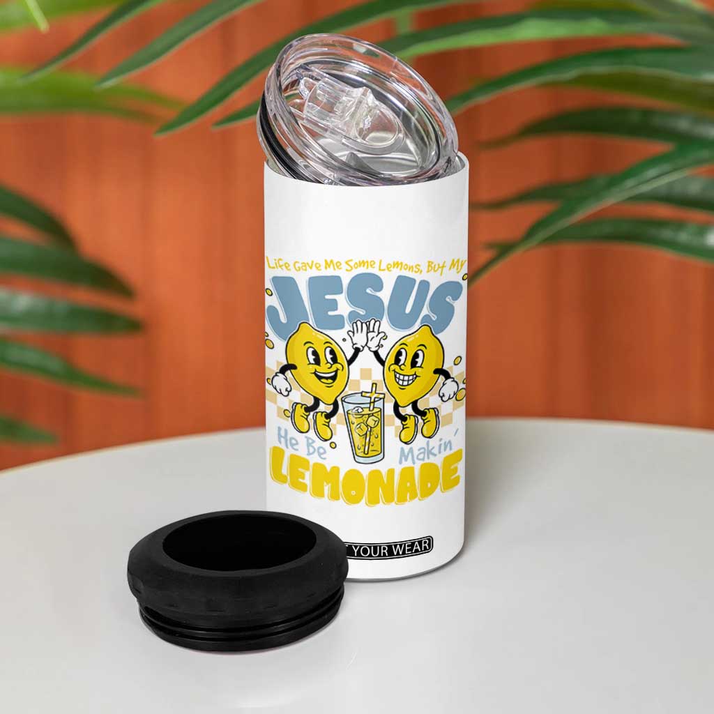 Life Gave Me Some Lemons But My Jesus He Be Makin Lemonade 4 in 1 Can Cooler Tumbler Retro Lemon TS11 Print Your Wear