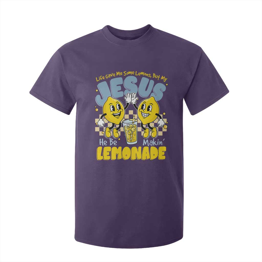 Life Gave Me Some Lemons But My Jesus He Be Makin Lemonade T Shirt For Kid Retro Lemon TS11 Purple Print Your Wear