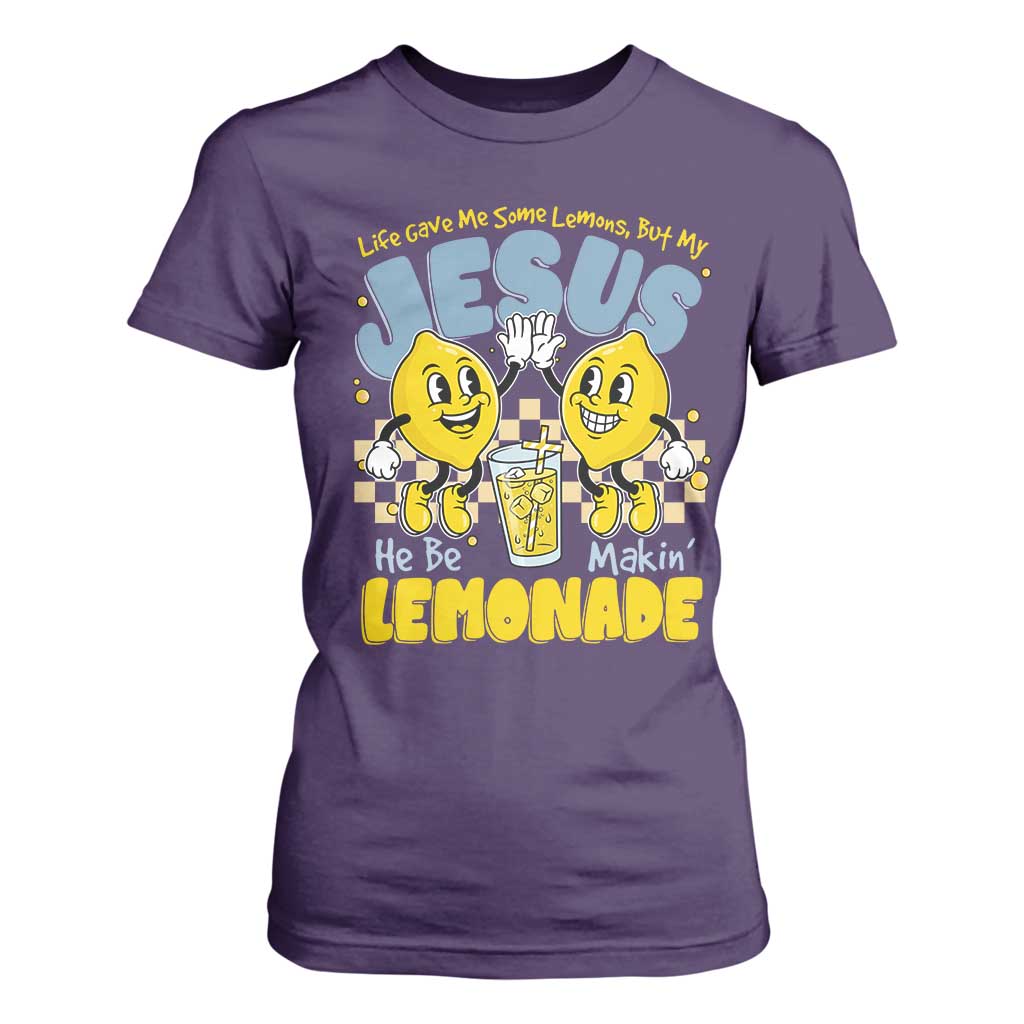 Life Gave Me Some Lemons But My Jesus He Be Makin Lemonade T Shirt For Women Retro Lemon TS11 Purple Print Your Wear