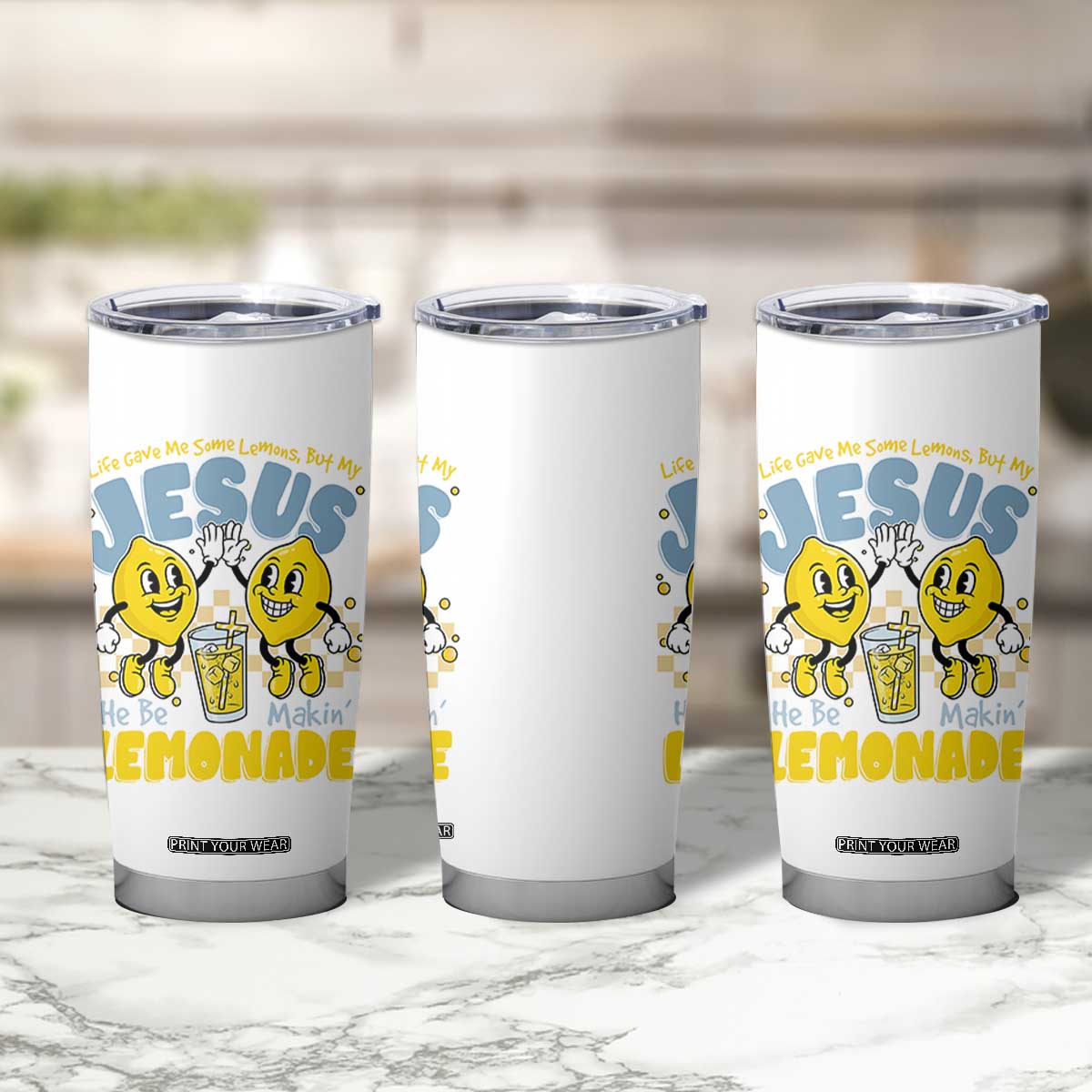 Life Gave Me Some Lemons But My Jesus He Be Makin Lemonade Tumbler Cup Retro Lemon TS11 Print Your Wear