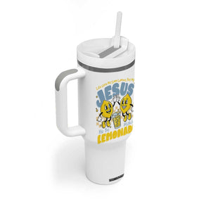 Life Gave Me Some Lemons But My Jesus He Be Makin Lemonade Tumbler With Handle Retro Lemon TS11 Print Your Wear