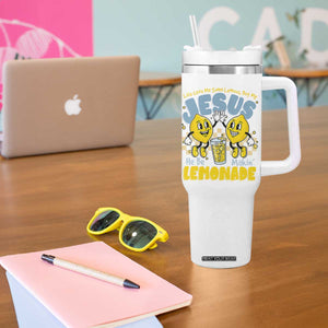 Life Gave Me Some Lemons But My Jesus He Be Makin Lemonade Tumbler With Handle Retro Lemon TS11 Print Your Wear