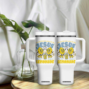 Life Gave Me Some Lemons But My Jesus He Be Makin Lemonade Tumbler With Handle Retro Lemon TS11 Print Your Wear