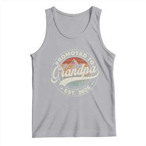 Promoted To Grandpa Est 2026 Tank Top Grandparents Baby Announcement Retro Mountain TS11 Athletic Heather Print Your Wear