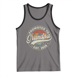 Promoted To Grandpa Est 2026 Tank Top Grandparents Baby Announcement Retro Mountain TS11 Deep Heather Black Print Your Wear