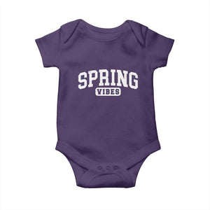 Spring Vibes Baby Onesie Spring Break Easter Day Bold Text TS11 Purple Print Your Wear