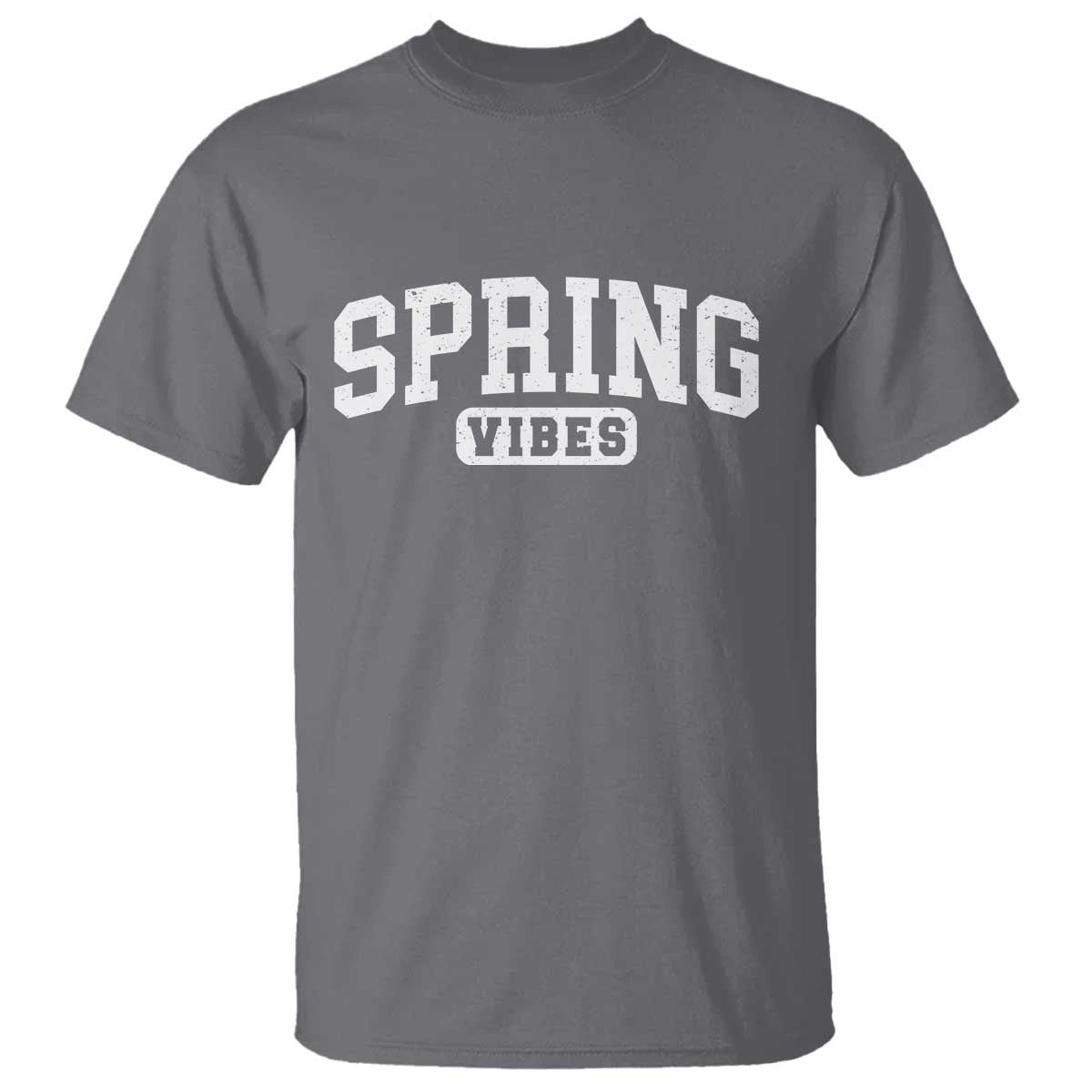 Spring Vibes T Shirt Spring Break Easter Day Bold Text TS11 Charcoal Print Your Wear
