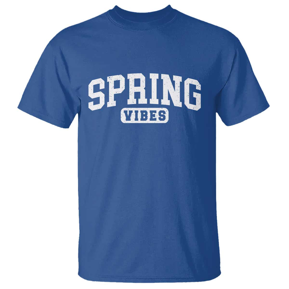 Spring Vibes T Shirt Spring Break Easter Day Bold Text TS11 Royal Blue Print Your Wear