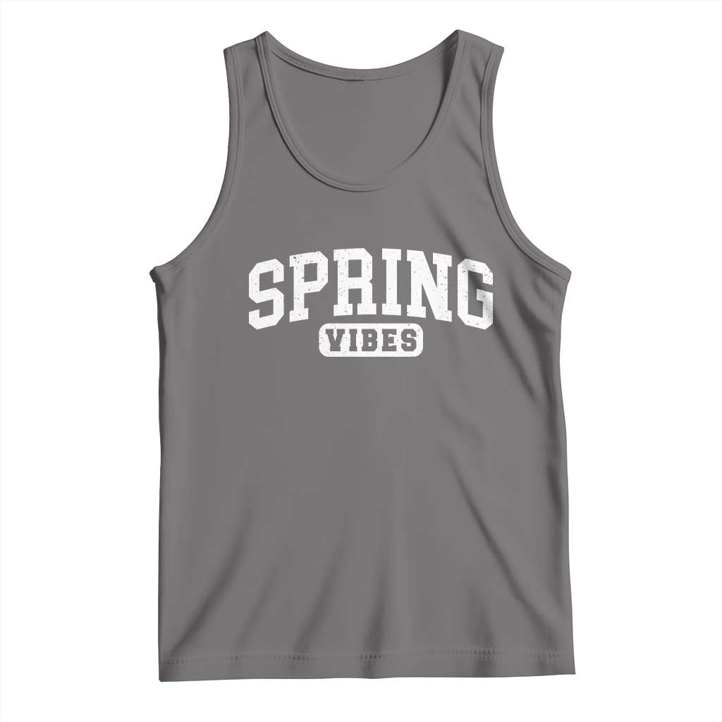 Spring Vibes Tank Top Spring Break Easter Day Bold Text TS11 Deep Heather Print Your Wear