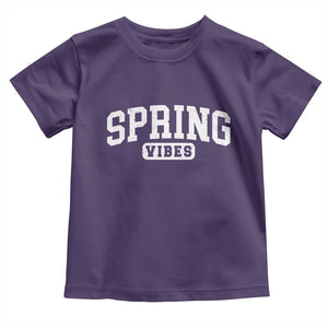 Spring Vibes Toddler T Shirt Spring Break Easter Day Bold Text TS11 Purple Print Your Wear