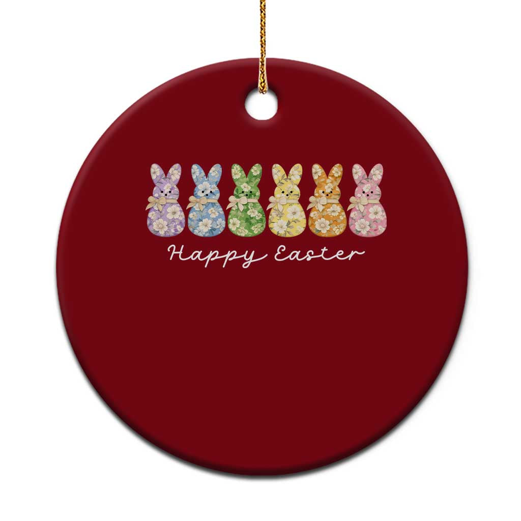 Happy Easter Day Vintage Colorful Floral Sugary Bunnies Ceramic Ornament TS11 1pc Red Print Your Wear
