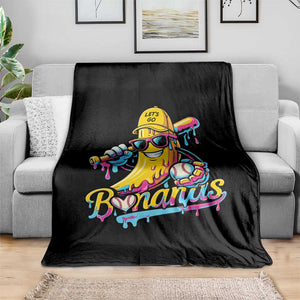 Funny Banana Baseball Drip Throw Blanket Lets Go Bananas Ice Cream Dripping Sport TS11 Print Your Wear