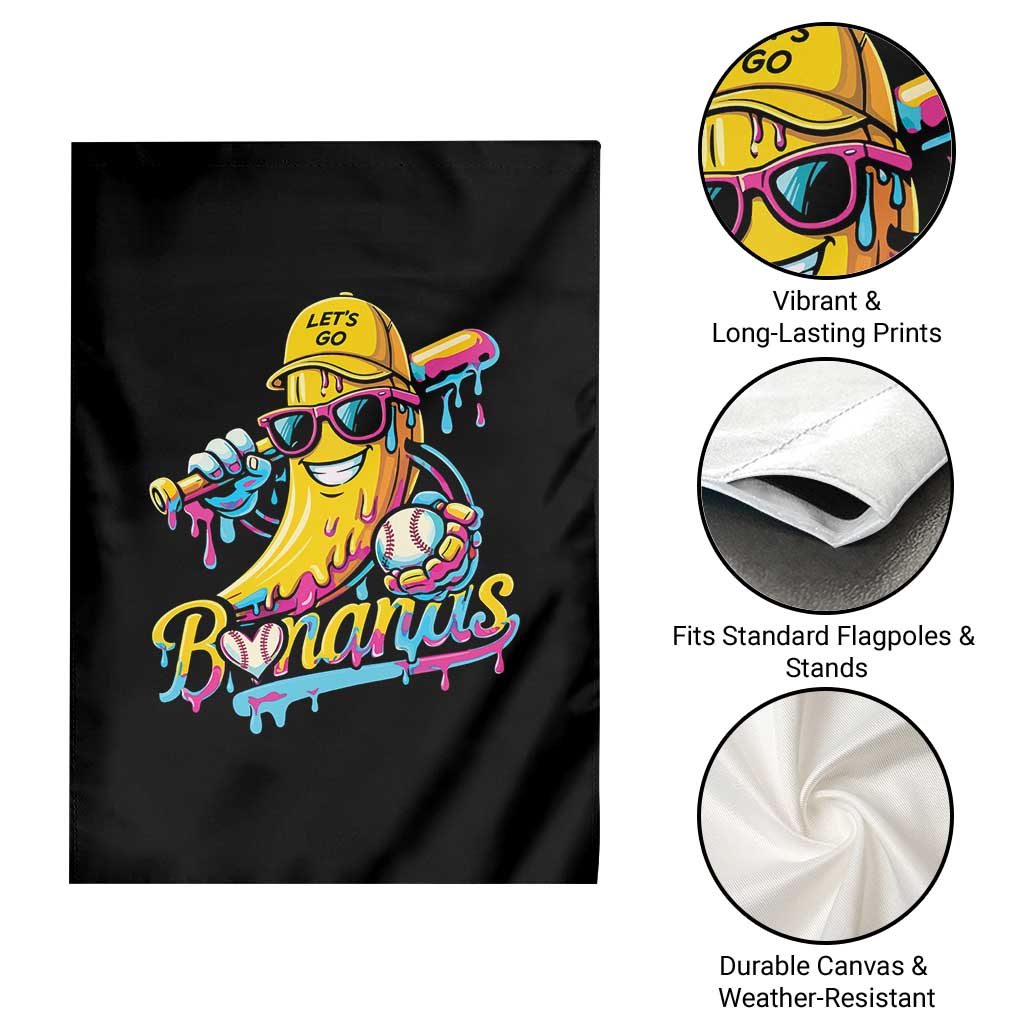 Funny Banana Baseball Drip Garden Flag Lets Go Bananas Ice Cream Dripping Sport TS11 Print Your Wear