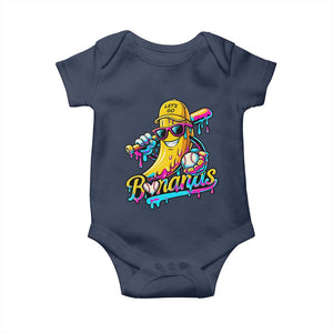 Funny Banana Baseball Drip Baby Onesie Lets Go Bananas Ice Cream Dripping Sport TS11 Navy Print Your Wear
