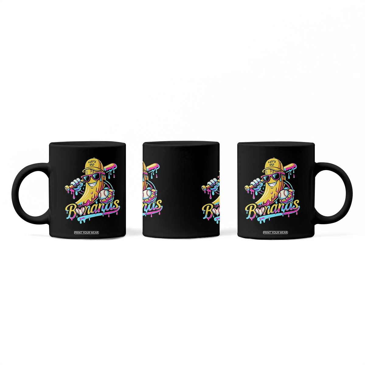 Funny Banana Baseball Drip Coffee Mug Lets Go Bananas Ice Cream Dripping Sport TS11 Print Your Wear