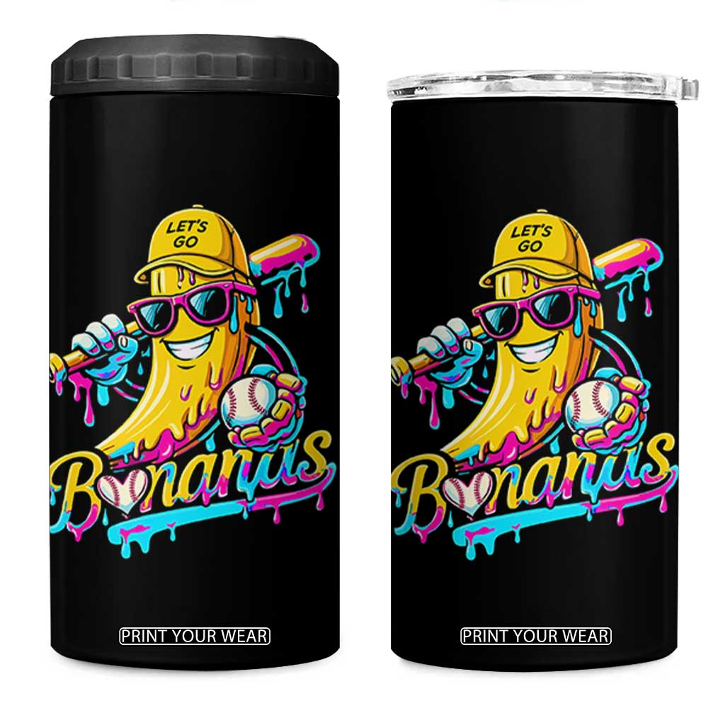 Funny Banana Baseball Drip 4 in 1 Can Cooler Tumbler Lets Go Bananas Ice Cream Dripping Sport TS11 One Size: 16 oz Black Print Your Wear