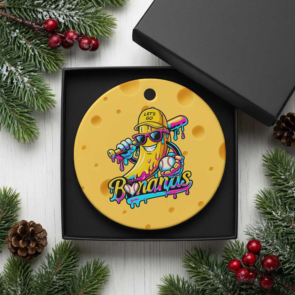 Funny Banana Baseball Drip Ceramic Ornament Lets Go Bananas Ice Cream Dripping Sport TS11 1pc Yellow Cheese Print Your Wear