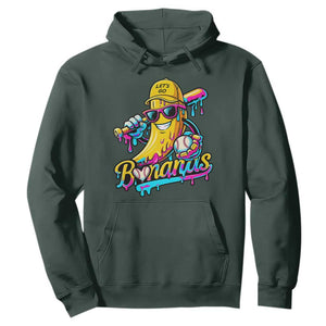 Funny Banana Baseball Drip Hoodie Lets Go Bananas Ice Cream Dripping Sport TS11 Dark Forest Green Print Your Wear