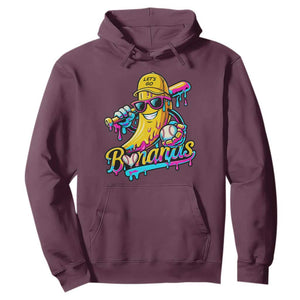 Funny Banana Baseball Drip Hoodie Lets Go Bananas Ice Cream Dripping Sport TS11 Maroon Print Your Wear