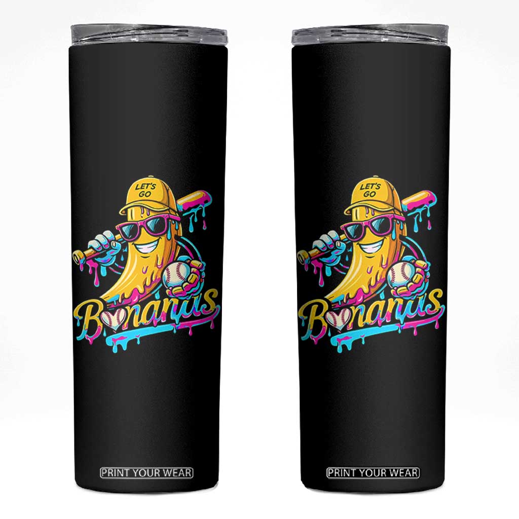 Funny Banana Baseball Drip Skinny Tumbler Lets Go Bananas Ice Cream Dripping Sport TS11 Black Print Your Wear