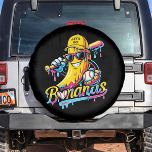 Funny Banana Baseball Drip Spare Tire Cover Lets Go Bananas Ice Cream Dripping Sport TS11 No hole Black Print Your Wear