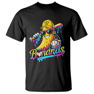 Funny Banana Baseball Drip T Shirt Lets Go Bananas Ice Cream Dripping Sport TS11 Black Print Your Wear