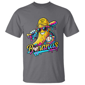 Funny Banana Baseball Drip T Shirt Lets Go Bananas Ice Cream Dripping Sport TS11 Charcoal Print Your Wear