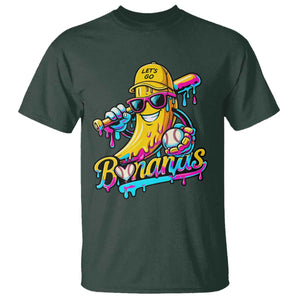 Funny Banana Baseball Drip T Shirt Lets Go Bananas Ice Cream Dripping Sport TS11 Dark Forest Green Print Your Wear
