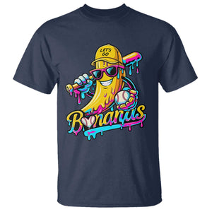 Funny Banana Baseball Drip T Shirt Lets Go Bananas Ice Cream Dripping Sport TS11 Navy Print Your Wear