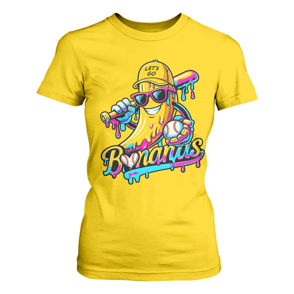 Funny Banana Baseball Drip T Shirt For Women Lets Go Bananas Ice Cream Dripping Sport TS11 Daisy Print Your Wear
