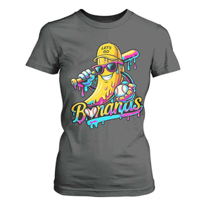 Funny Banana Baseball Drip T Shirt For Women Lets Go Bananas Ice Cream Dripping Sport TS11 Dark Heather Print Your Wear