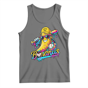 Funny Banana Baseball Drip Tank Top Lets Go Bananas Ice Cream Dripping Sport TS11 Black Heather Print Your Wear