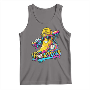 Funny Banana Baseball Drip Tank Top Lets Go Bananas Ice Cream Dripping Sport TS11 Deep Heather Print Your Wear