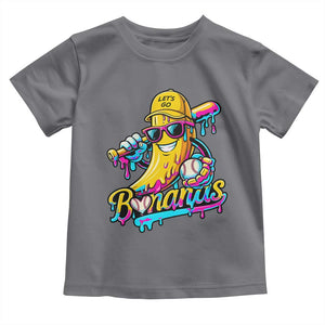 Funny Banana Baseball Drip Toddler T Shirt Lets Go Bananas Ice Cream Dripping Sport TS11 Charcoal Print Your Wear
