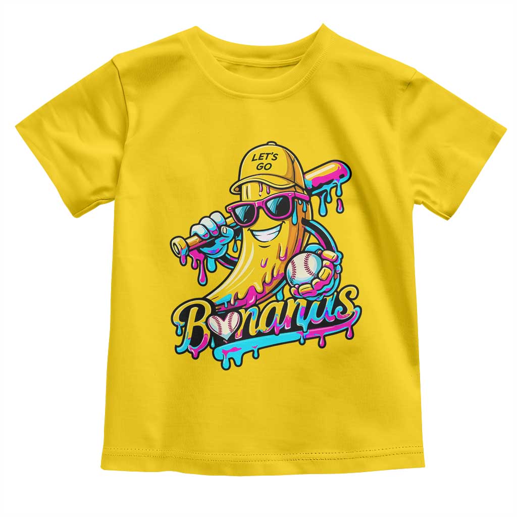 Funny Banana Baseball Drip Toddler T Shirt Lets Go Bananas Ice Cream Dripping Sport TS11 Daisy Print Your Wear