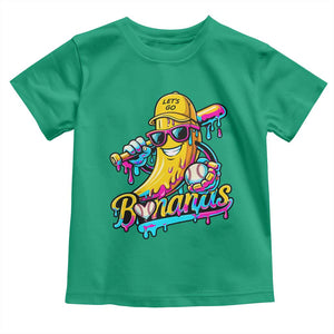 Funny Banana Baseball Drip Toddler T Shirt Lets Go Bananas Ice Cream Dripping Sport TS11 Irish Green Print Your Wear