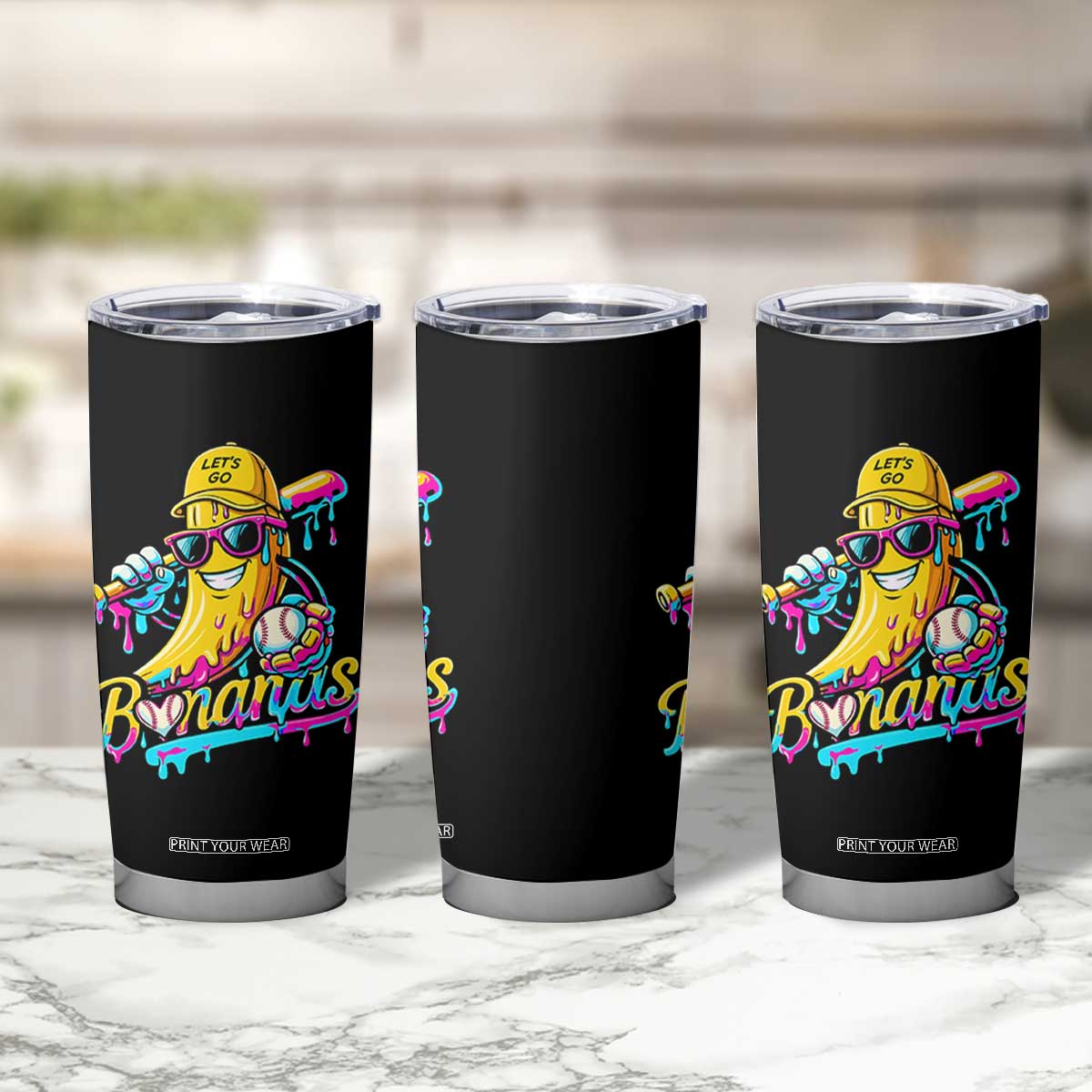 Funny Banana Baseball Drip Tumbler Cup Lets Go Bananas Ice Cream Dripping Sport TS11 Print Your Wear